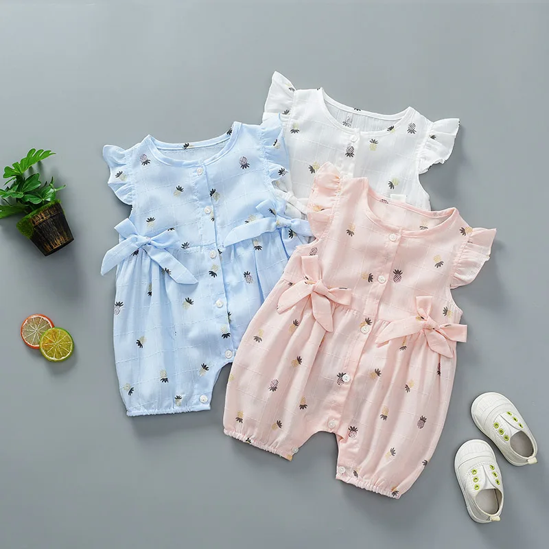 2020 летние детские комбинезоны одежда для маленьких девочек 100% хлопок Одежда