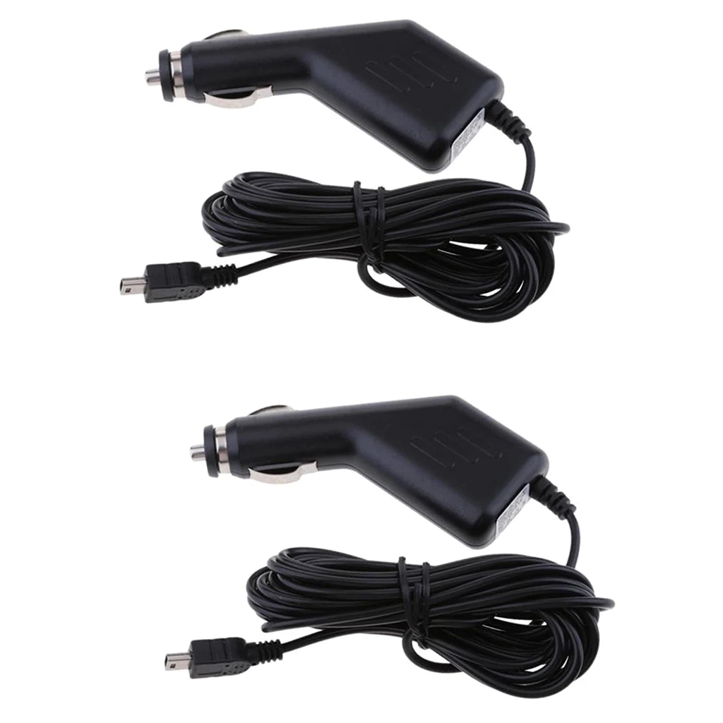 2 шт. автомобильное зарядное устройство кабель адаптер 12 24 В до 5 мини USB GPS DVR