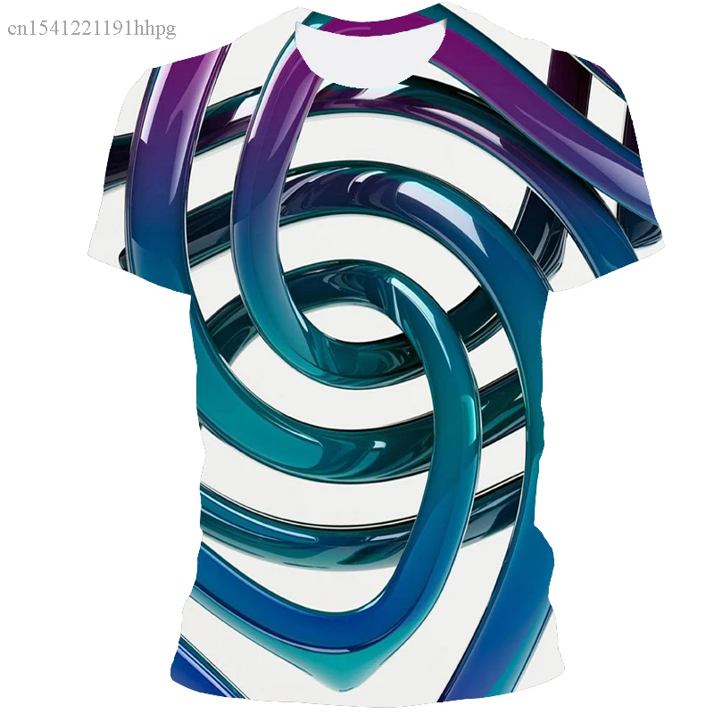 

New Swirl Short Sleeve T-shirt Summer Men's T-shirt Men's Casual Top 3DT-Shirts Fashion O-Neck Shirt Large Size Streetwear