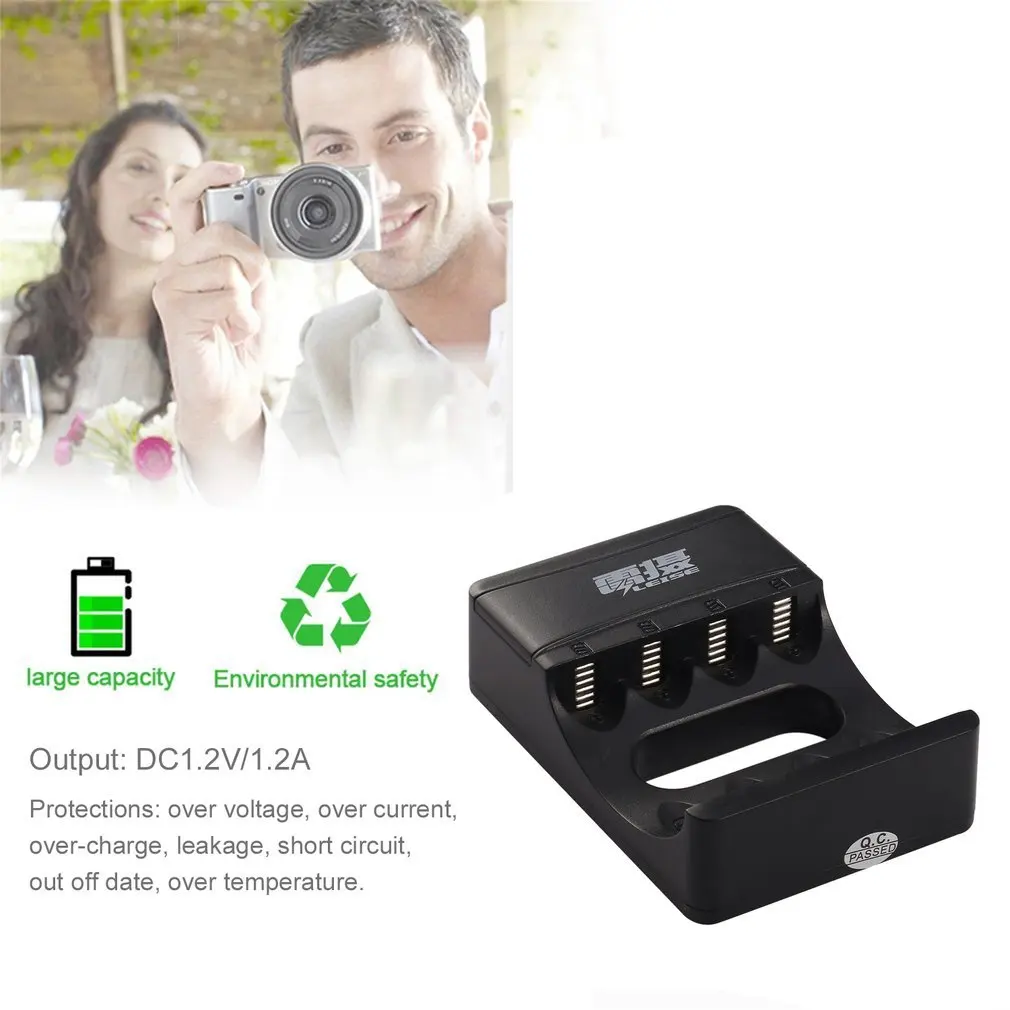 LEISE 4 слота Смарт USB аккумуляторная батарея зарядное устройство с Светодиодный