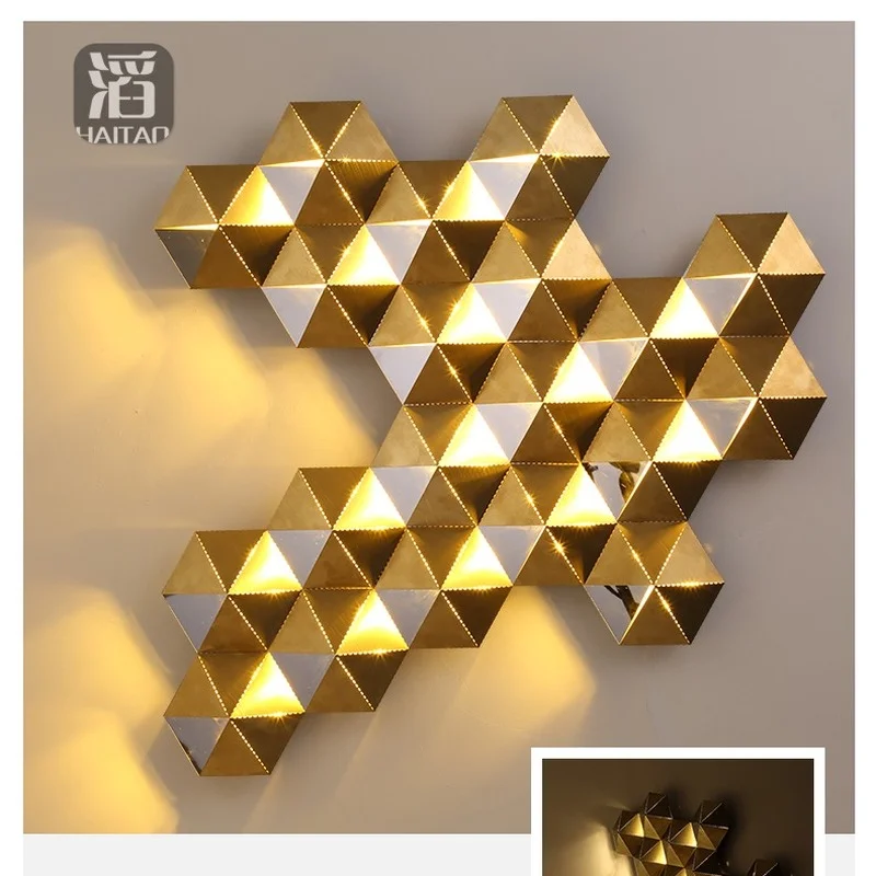 Роскошные сотовые гнезда дизайн золотой блеск светодиодная настенная лампа