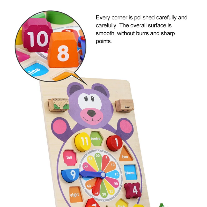 Деревянные часы раннего образования Математика номер обучения времени Форма
