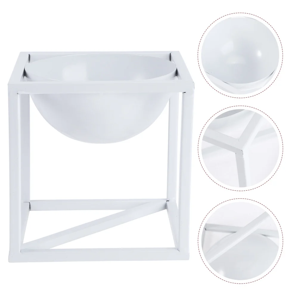 

1Pc Home Flower Arrangement Holder Iron Durable Plants Pot Chic Fruit Plate