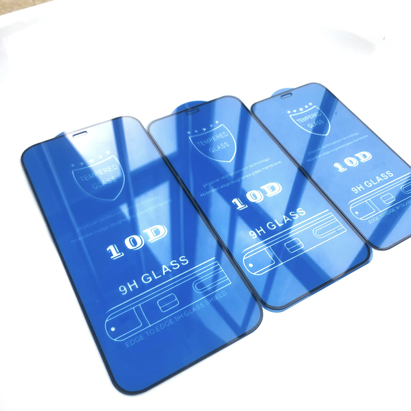 

10pcs 10D Tempered Glass On The For iPhone 12 11 Pro 7 8 Plus XR X XS Pro Max Screen Protector Protective FilmFull Cover Glass