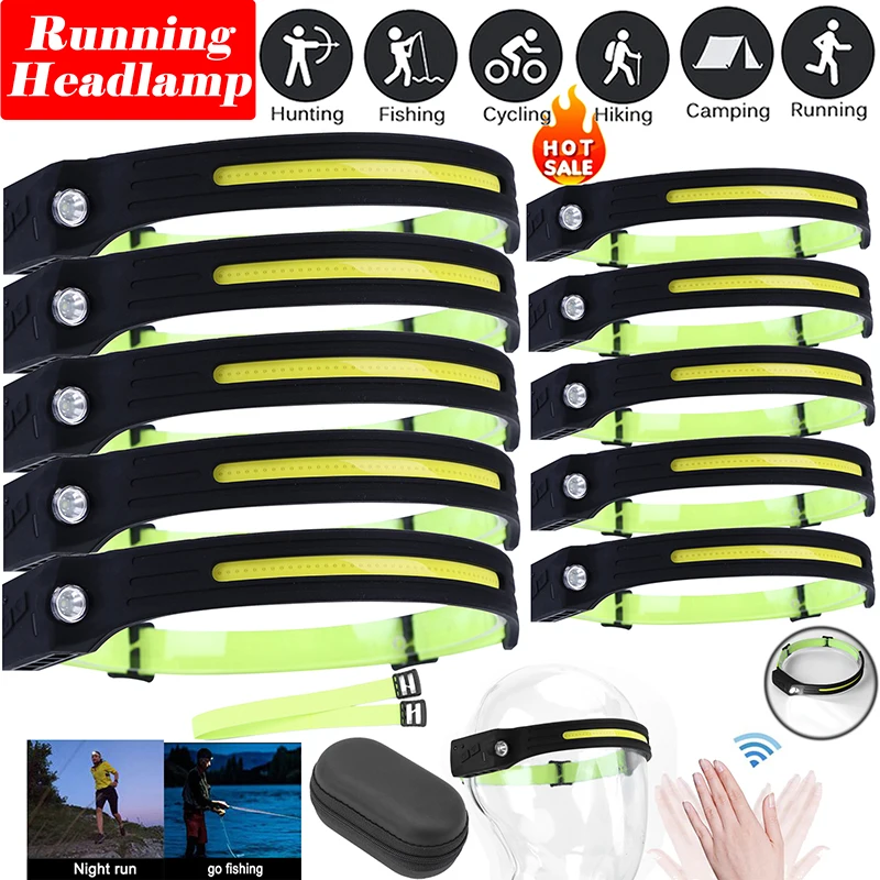 Фонарь налобный светодиодный с зарядкой от USB 4 режима 1-10 шт. | Освещение