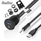 Удлинительный кабель lballist USB Панель скрытого монтажа, USB 2,0 + 3,0 мм, штекер-гнездо, 1 м, 2 м