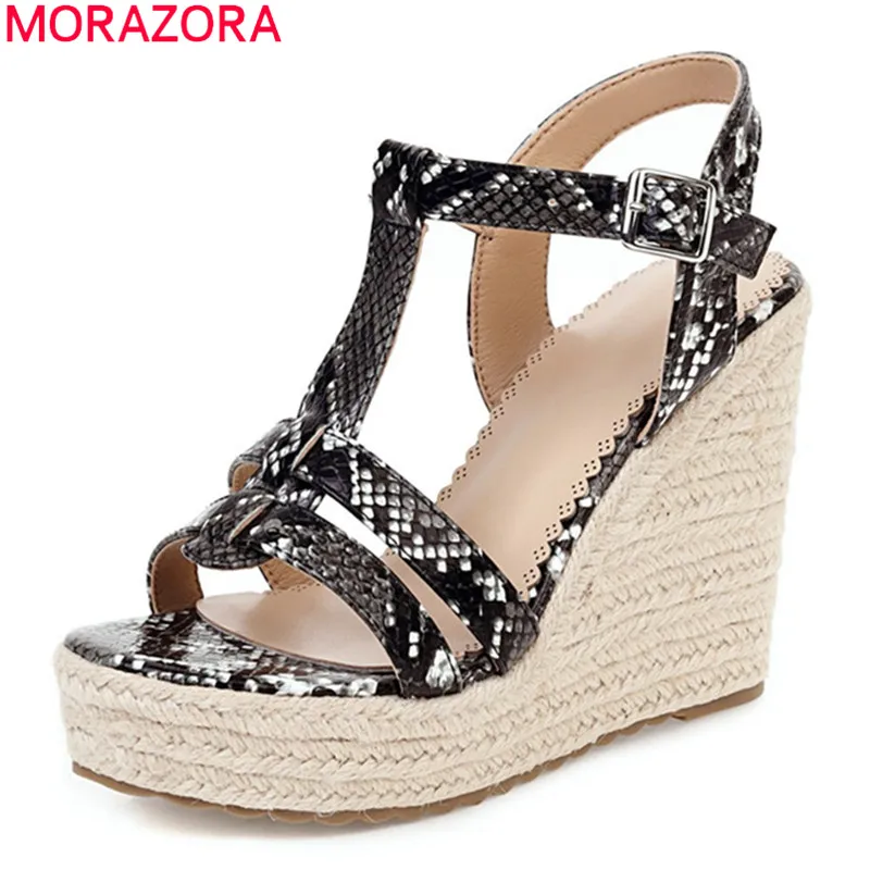 MORAZORA/2020 Новое поступление женские босоножки модная женская обувь на платформе со