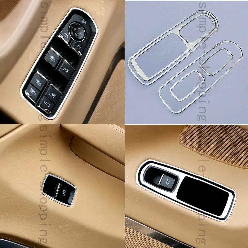 6 шт. алюминиевая оконная подъемная Кнопка рамка Накладка подходит для Porsche Panamera