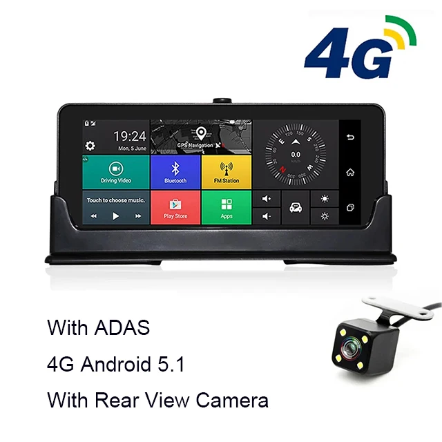 4G with rear camera Автомобильный видеорегистратор Anfiite, 6,86 дюйма, Android, зеркало заднего вида, Автомобильный видеорегистратор, 4G, Bluetooth, gps навигация, автомобильная камера, видеорегистратор, видеорегистратор с sim-картой - Название цвета: 4G with rear camera