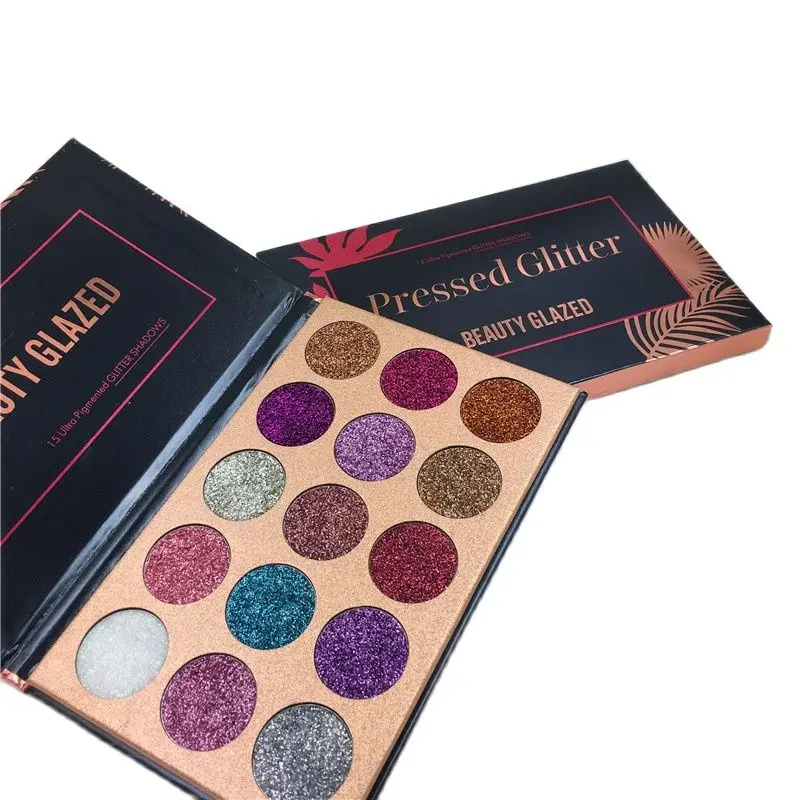 

Beauty Glazed Eye Shadow 15 Colors Sequined Pearly High Pimented Stage Cosmetics Makeup Eyeshadow Palette