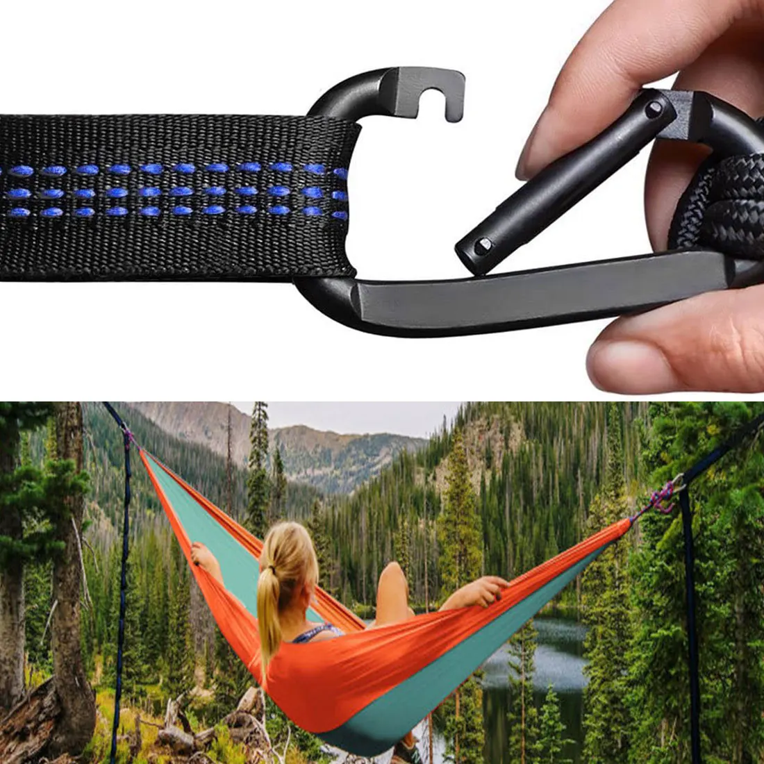 

2pcs Hammock Strap 200cm Tree Hanging Spare Part Outdoor Aerial Yoga 200KG Load Portable Outdoor Camping Hammock