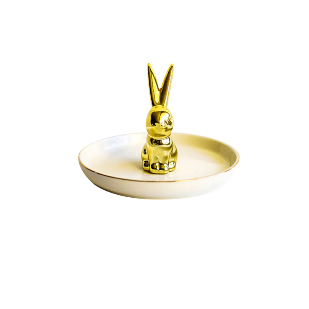 Лоток для хранения ювелирных изделий в виде кролика позолоченная Ювелирная