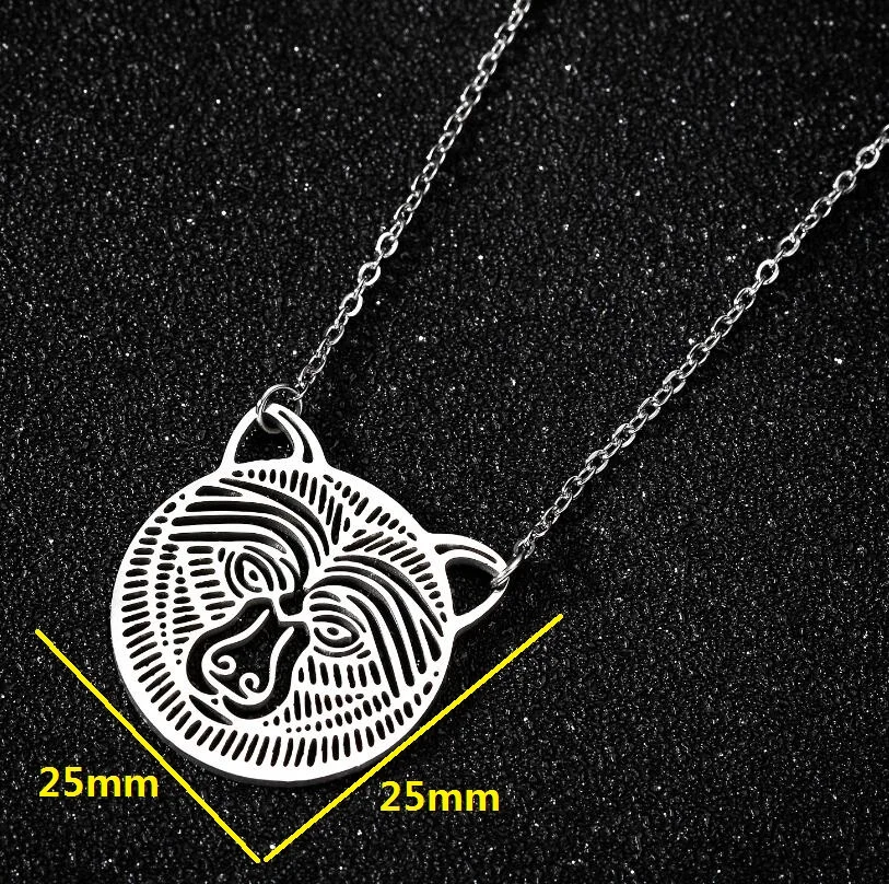 Милое ожерелье из нержавеющей стали с животными собака кошка оригами Лев птица