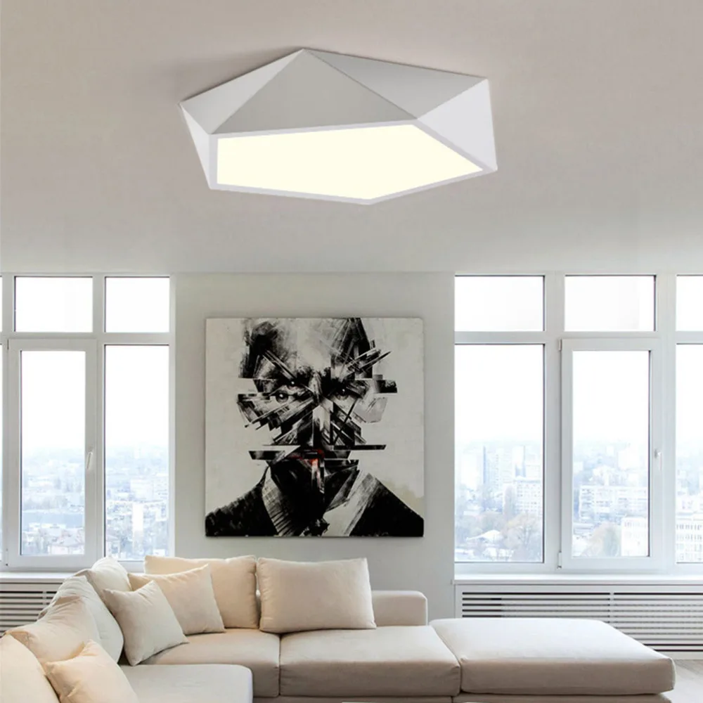 

220V LED Ceiling Lamp Living Room Bedroom Modern Minimalist Lamp Creative Personality Ceiling Lighting (25cm, Warm Light, White)