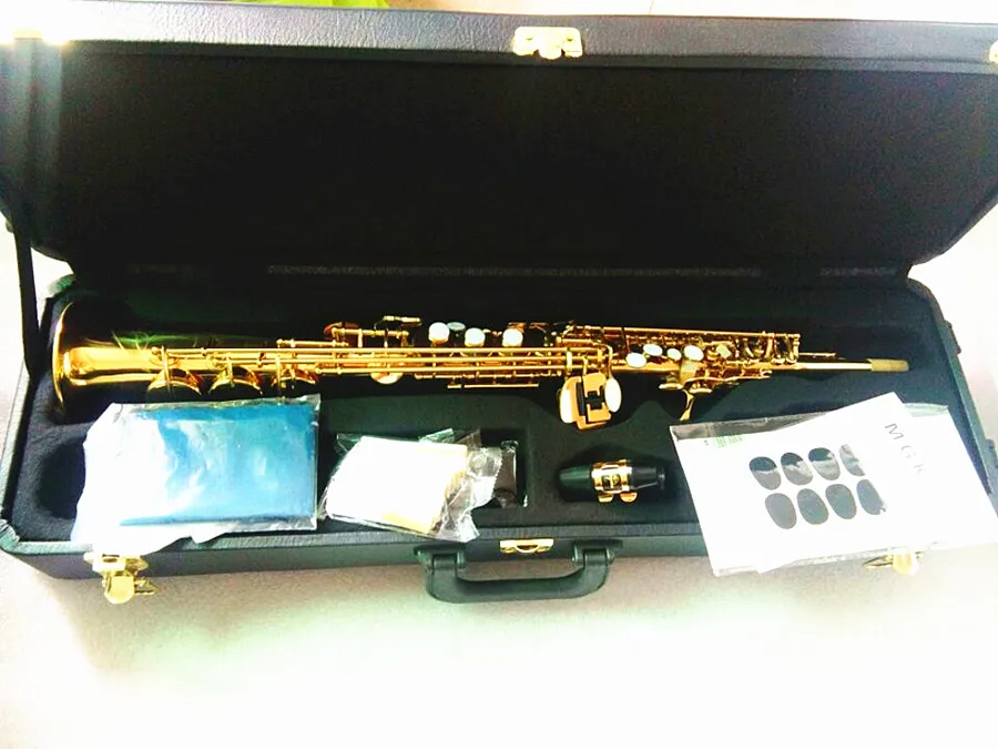 

Japan S901 Bb flat straight Soprano saxophone High Quality musical instruments Soprano professional Sax Mouthpiece and Hard box