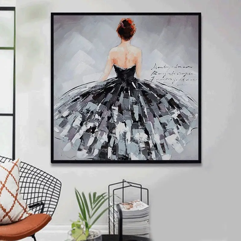 

Black Swan Dancer Wall Art Prints and Posters Oil Canvas Painting Picture for Living Room Nordic Artwork Desk Decoration Cuadros