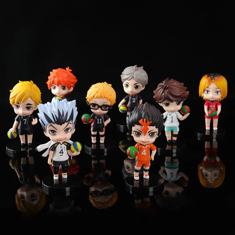 

8PCS/SET Haikyuu Anime Volleyball Boys Figures PVC Model Toys Kenma Hinata Shoyo Tobio Koushi Ushijima Wakatoshi Action Figure