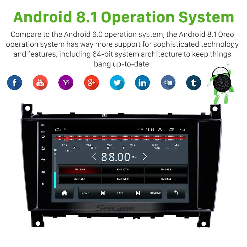Seicane автомобильный стерео GPS 8 &quotHD Android 1 Navi Радио для Mercedes-Benz G Class W467 G550 G500 G400 G320 G270
