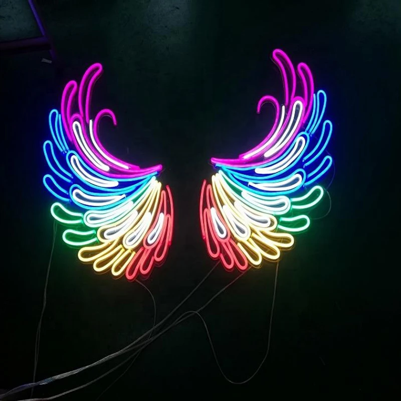 Светодиодный неоновый светильник на заказ гибкий с крыльями ручной работы