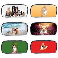 kawaii welsh corgi pembroke pencil case 3d pet dog korgi make up box cosmetic case storage school supplies beauty case women