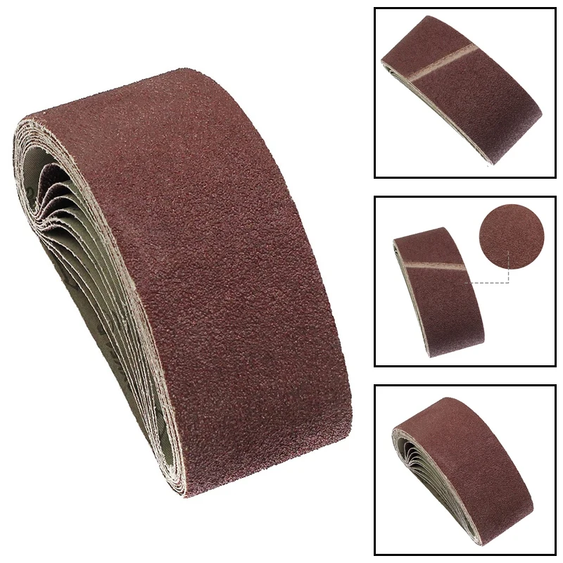 

10Pcs 75X457mm Abrasive Sanding Belts Grits Abrasive Bands for Sander Power Tools