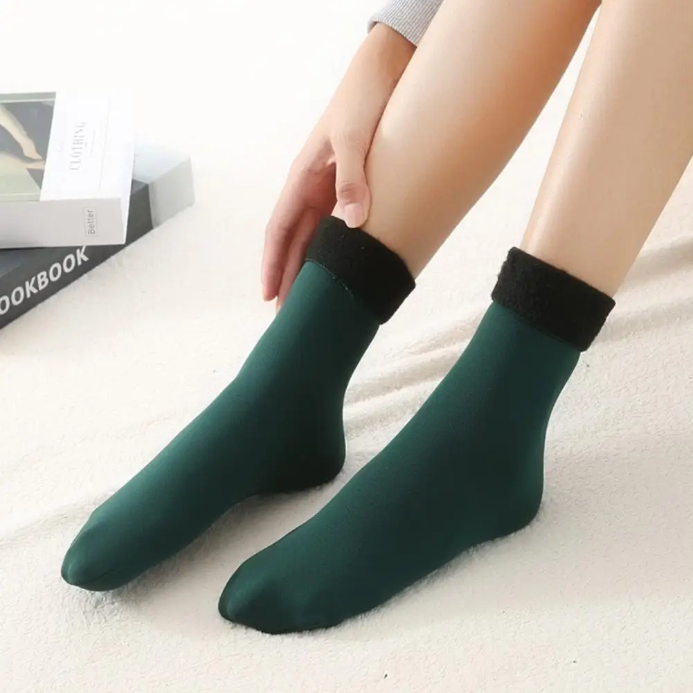 

Polyester 1 Pair Fashion Boots Floor Sleep Socks Solid Color Winter Stockings Cold-resistant for Gifts