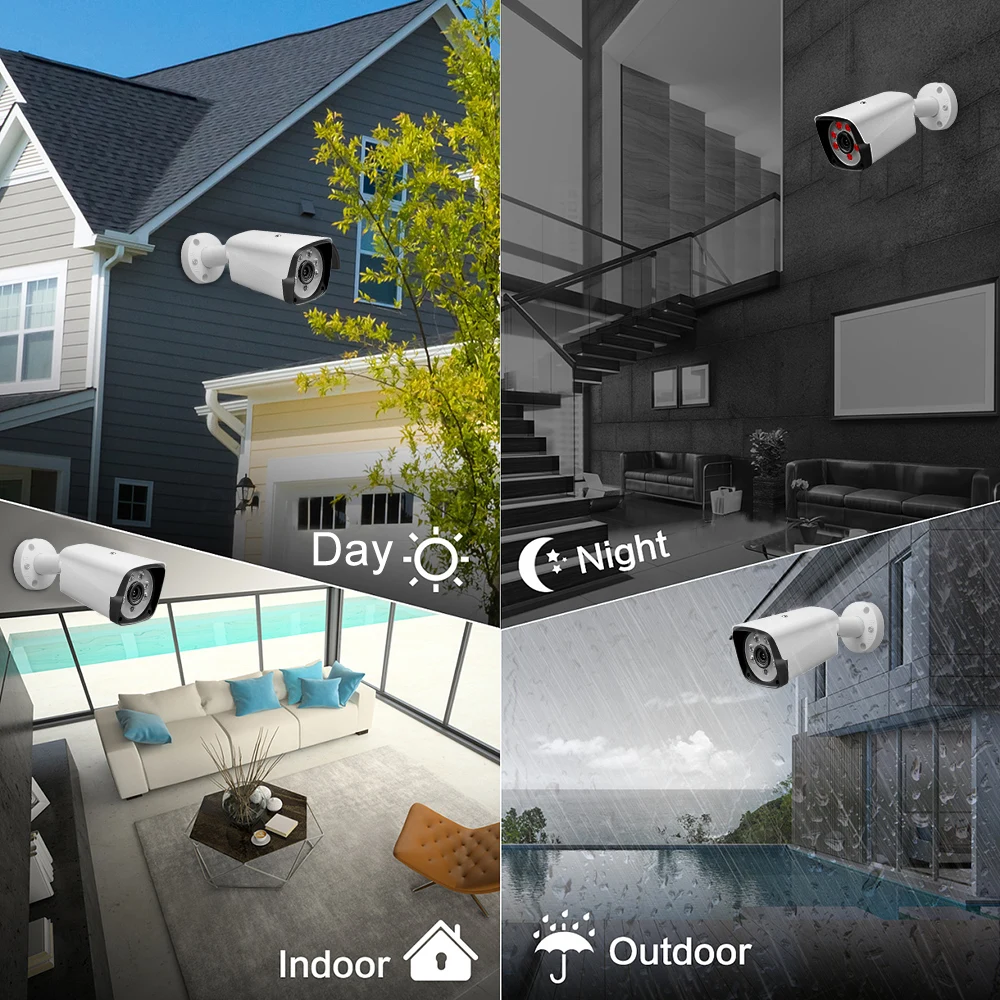 Система видеонаблюдения 2 МП POE инфракрасная водонепроницаемая 4 канала |