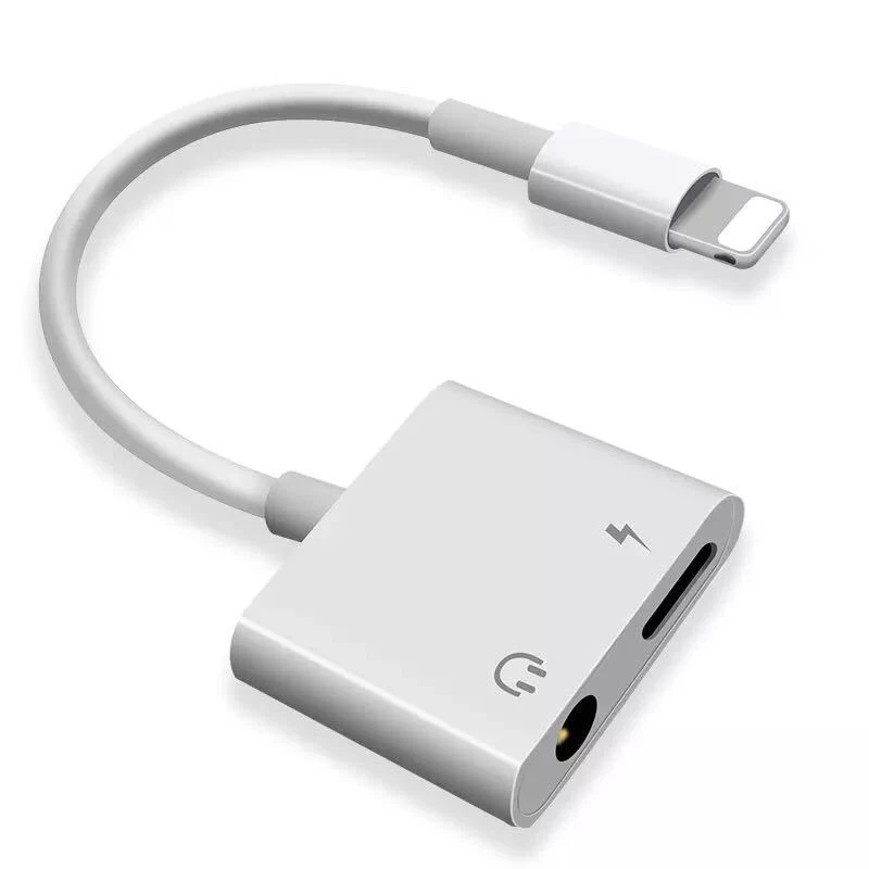 2 in 1 Earphone Audio Adapter Charging Cable Mobile Phone Aux Dual Jack For iPhone 7 8 plus X XS Lightning 3.5mm IY312 | Мобильные