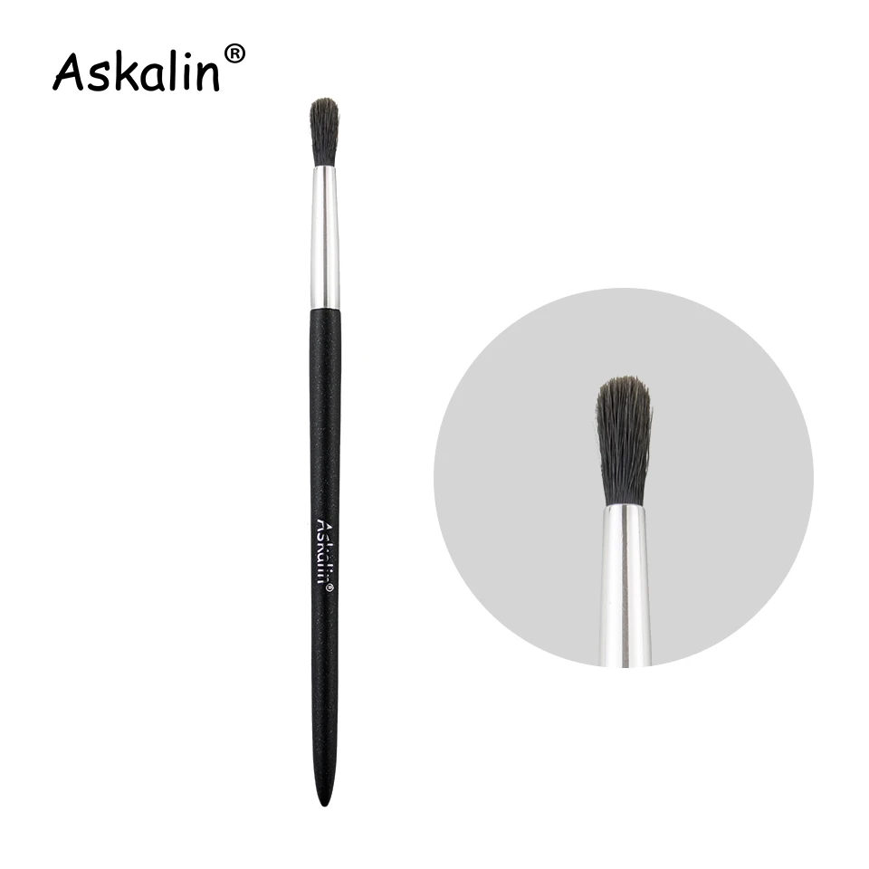 Askalin 1 шт., Профессиональная Кисть для макияжа, нано Шерстяное волокно, румяна, матовая черная ручка, пушистые розовые волосы, кисть для путешествий - Handle Color: AY04