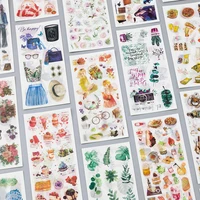 3 sheets kawaii food plant washi sticker diy decoration diary scrapbooking planner journal label stickers aesthetic craft