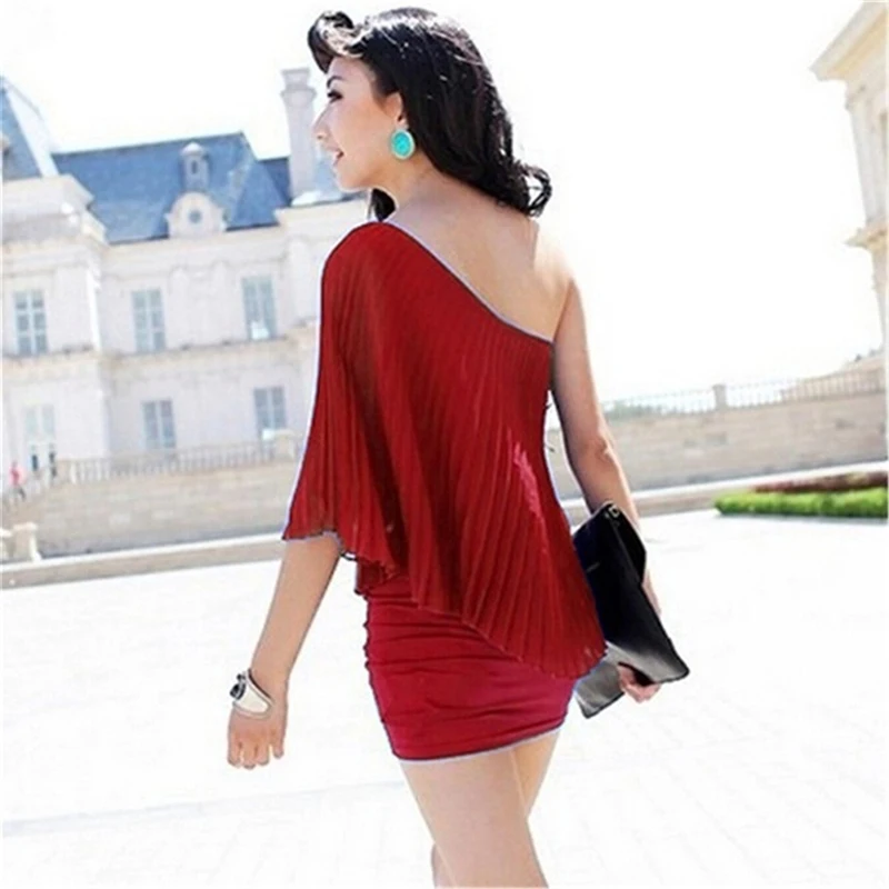 

Summer Dress Women Plus Large Size Cold Shoulder Overlay Asymmetric Chiffon Strapless Mini Party Dresses Women Dress