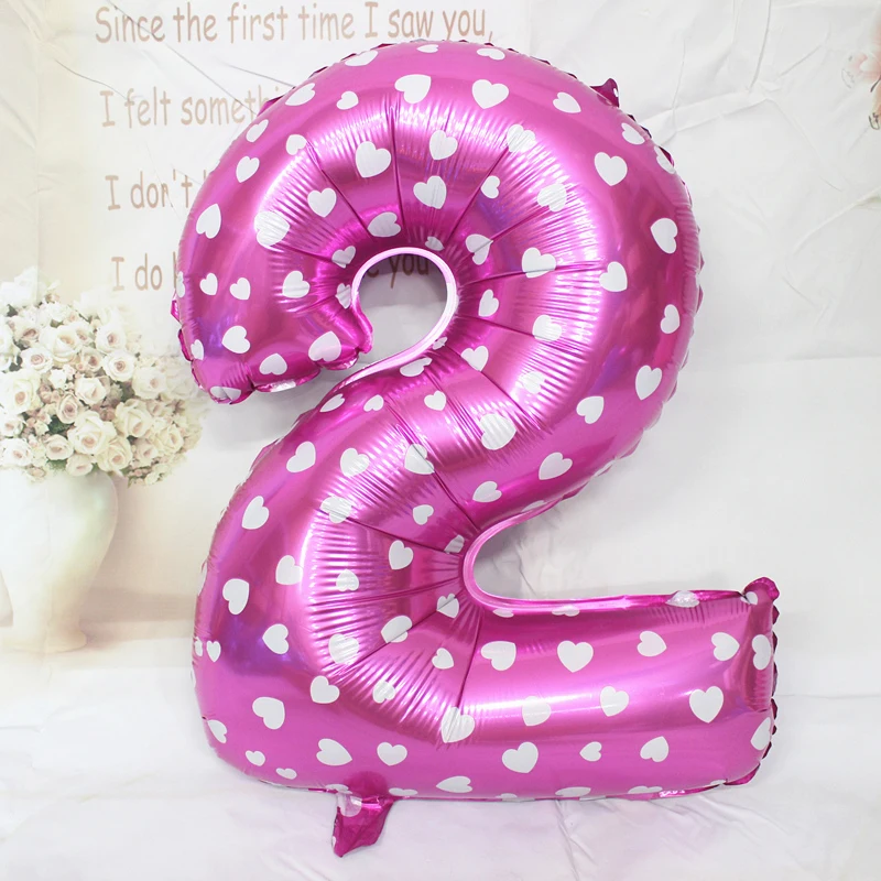 

Pink Blue Number Foil Balloons Digit Air Ballons Happy Birthday Wedding Decoration Balloon Event Party Supplies Free shipping