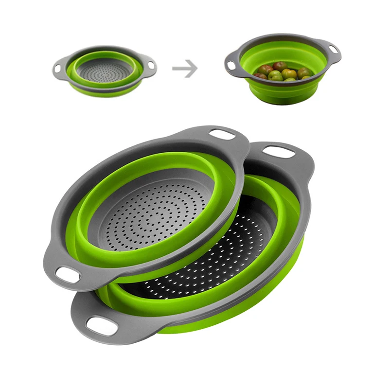 Складные силиконовые дуршлаги корзина для мытья фруктов и овощей складной