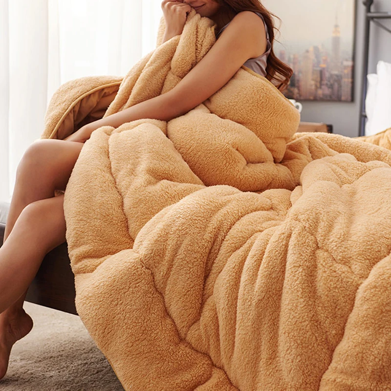 Стеганое одеяло теплый пододеяльник из хлопка для спальни ягнят верблюжьей