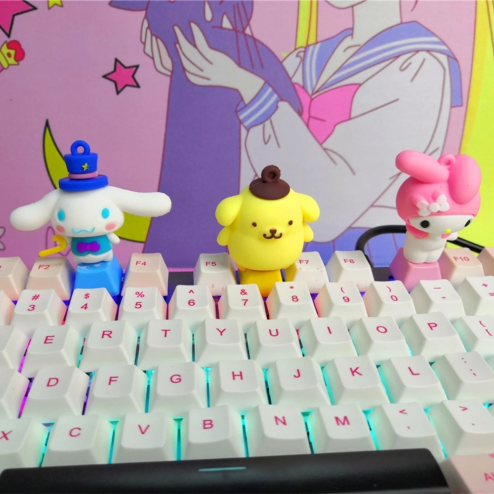 

Keycap Anime and Games PBT DIY Kawaii key cap mechanical keyboards keycaps for mechanical keyboards R4 height Cherry MX axis,Q10
