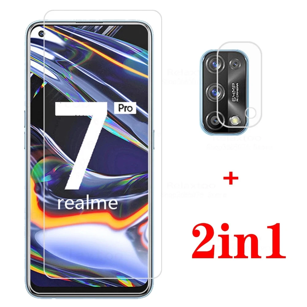 

2 в 1 стекло для камеры для Oppo Realme 7 Защита для экрана закаленное стекло на Real me 7 Realme7 RMX2155 Защитная пленка для объектива