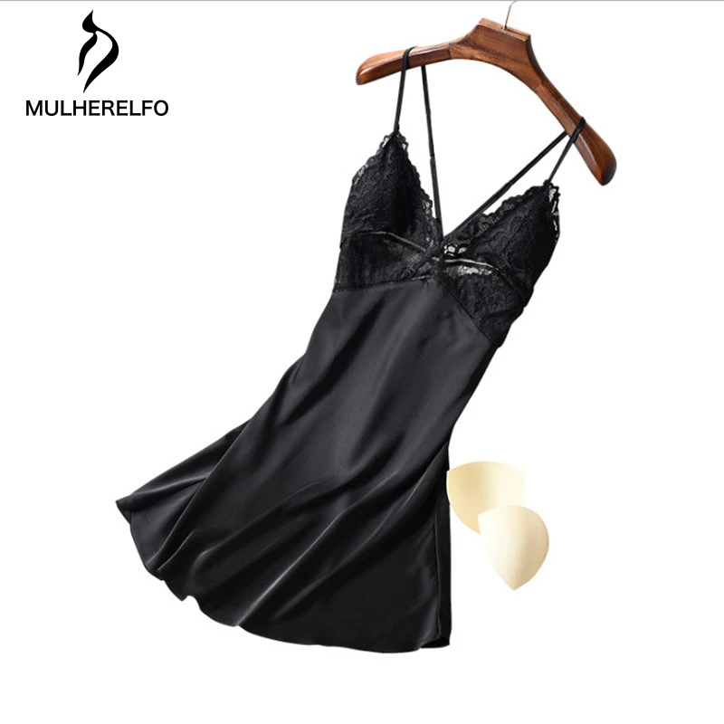 

Sexy Lace V Collar Cross Sling Backless Women's Nightdress See-Through Mesh Long Sleeve Female Nightgown French Elegant Homewear