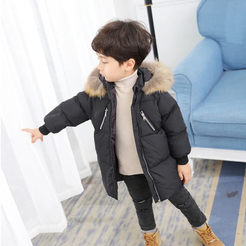 Детский пуховик детская одежда для мальчиков и девочек из хлопка зимнее длинное