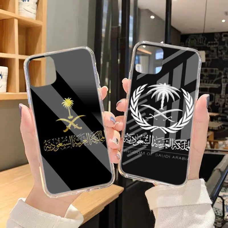 

Kingdom Of Saudi Arabia Flag Phone Case Transparent Case For Iphone 6 6s 7 8 Plus XR X XS 11 12 Pro Max
