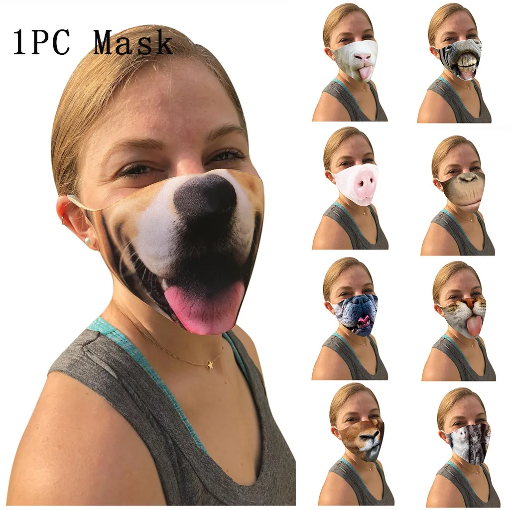 

Бесшовная хлопковая маска для лица унисекс с принтом животных