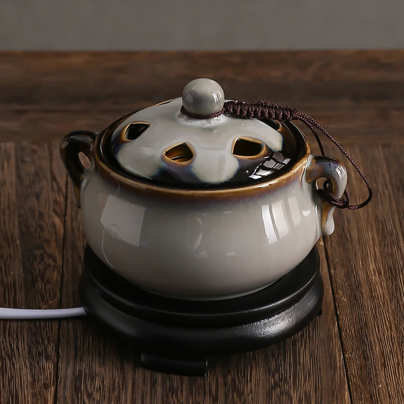 

Essential Oils Incense Burner Electric Ceramic Sandalwood Agarwood Incense Burner Smoke Fountain Bruleur Encens Home Decor 50