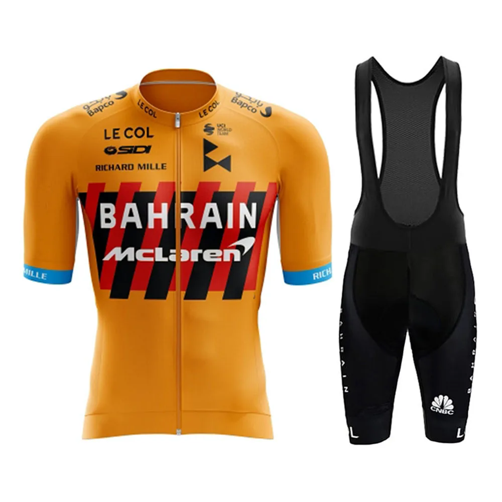 

Bike Shirts Suit Bahrain Team Le Col Mclaren Men Tops Wear Set Cycling Jersey Kit Divisa Maillot Dress Roupa Ciclismo Masculino