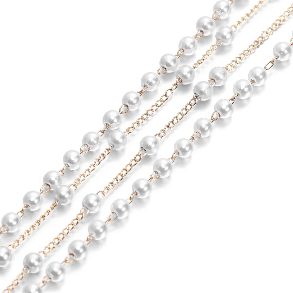 

50-500cm Imitation Pearl Beads Chains Handmade Loose Beads For DIY Bracelet Necklace Jewelry Gifts Making Accessories Supplies
