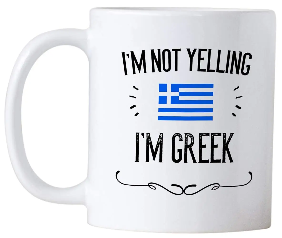 Я не кричу меня зовут Greek11 oz кофейная кружка. Подарочная идея для мужчин и женщин