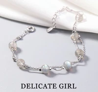 2020 new crystal jewelry perlenarmband bracelet femme multilayer natural moonstone bracelet for women