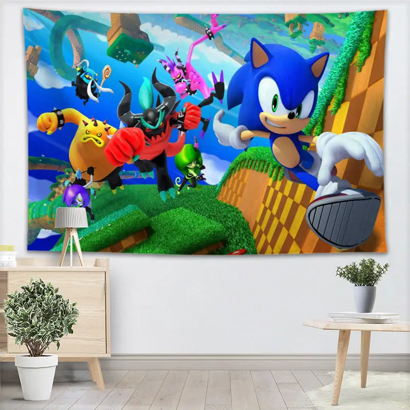 Sonic The Hedgehog гобелен настенный Декор для домашней вечеринки на день рождения украшения тканевые гобелены палатка туристический спальный коврик
