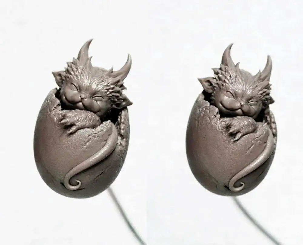 

Q version Resin kit Mini Small Dragon Egg model figure