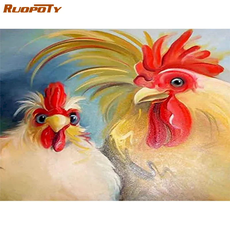 

RUOPOTY Diamond Painting Kits Diamond Embroidery Paintings Mosaic Rhinestone Chicken Cross Stitch Handmade Art Home Decor