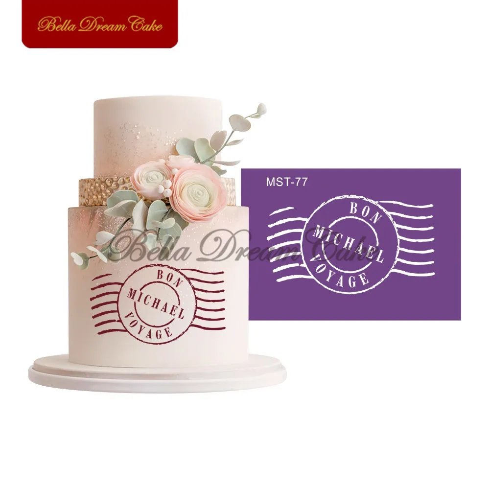 Postmark Bon Voyage Custom сетчатый трафарет кружевные торты искусственная ткань форма для