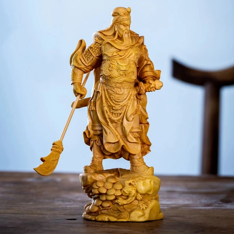 

CCZHIDAO Guan Gong Guanyu 20-сантиметровые фигурки из цельной древесины фэн-шуй, поделки, украшение для дома, счастливый декор для стен